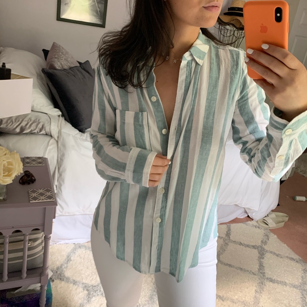 Striped Linen Button Up - image 5